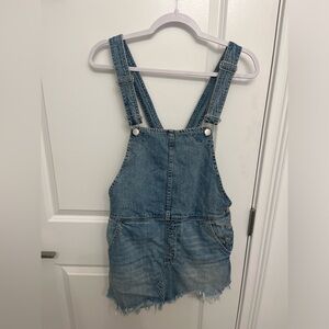 Free People Light Blue Denim Overall Romper